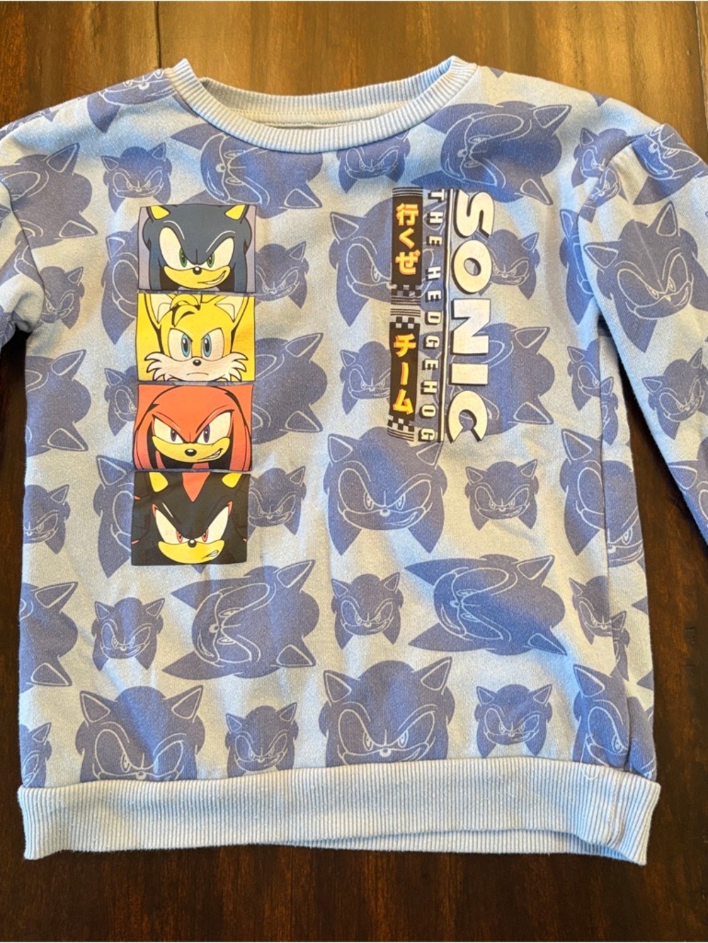 Sonic The Hedgehog Crewneck Blue Kids Graphic Sweatshirt